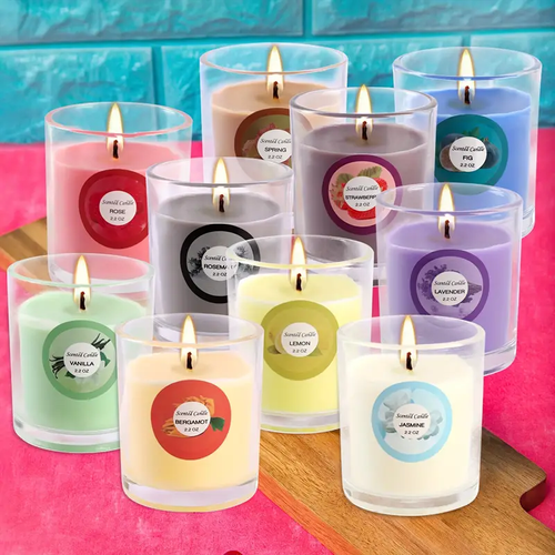 20pcs Colorful Glass Candles, Drip-Free, Scented, Even Burn - Handmade Soy Wax for Home, Church, Romantic Nights, Weddings, Parties, Seasonal Celebrations, Emergency Use & Decor - Ideal for Christmas, Halloween, Easter, Thanksgiving, Valentine's Day, Mother's Day, Teacher's Day, Memorial Day, Hanukkah, Independence Day