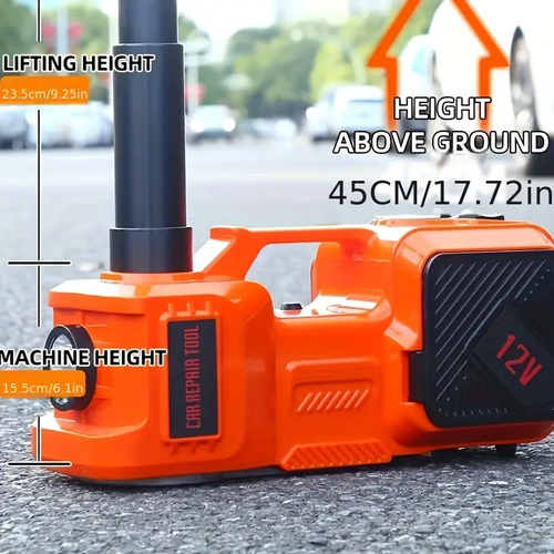 Dinshare Electric Car Jack 5Ton 12V Kit Car Jack Hydraulic(Lifting Range: 15.49-44.96 cm) with Inflator Electric Jack for Car SUV Sedan MPV Change Tires Garage Repair Emergency Kit