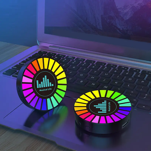 New Style RGB Music Sync Light with Dynamic Sound-Activated Lighting EffectsUSB-PoweredNo Batteries NeededParty Light Multi-Color