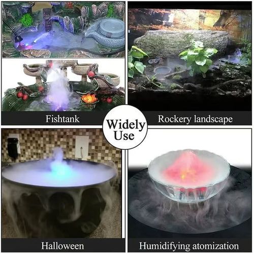 zxb⚡ 12-LED Ultrasonic Mist Maker Fogger — Cool Mist & Colour Lights For Ponds, Fountains And Parties