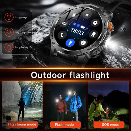 zzx⌚ Men's Bluetooth Calling Smart Watch with LED Flashlight