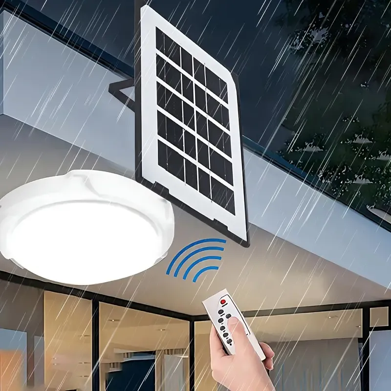 1pc Solar LED Luz de Teto, Luz de Teto de Jardim de Varanda Interna, Decoração de Jardim Externo à Prova D'Água, Luz Inteligente de Varanda Doméstica