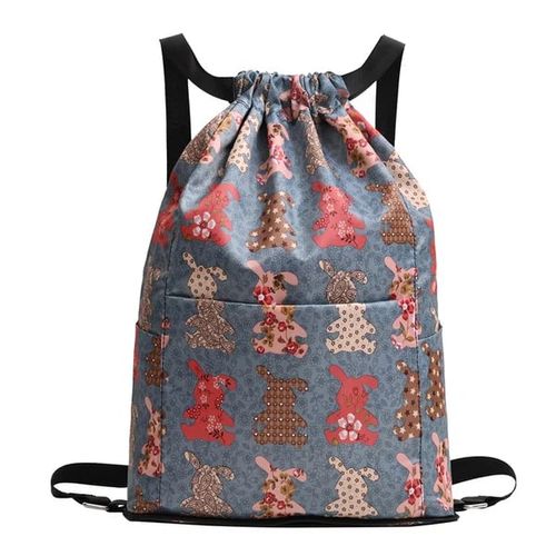 Mochila esportiva dobrável com cordão, grande capacidade, separação úmida e seca