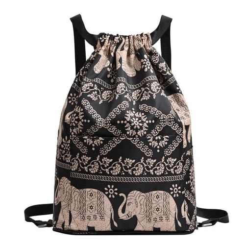 Mochila esportiva dobrável com cordão, grande capacidade, separação úmida e seca