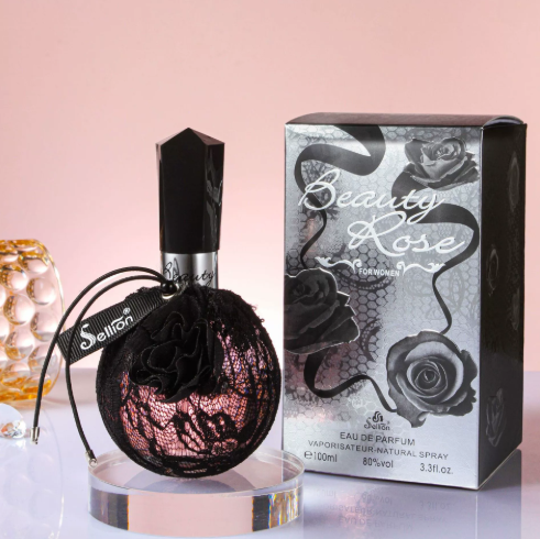 雪爾妮蘭玫瑰麗人女士香水黑色蕾絲花果香調持久留香100ml