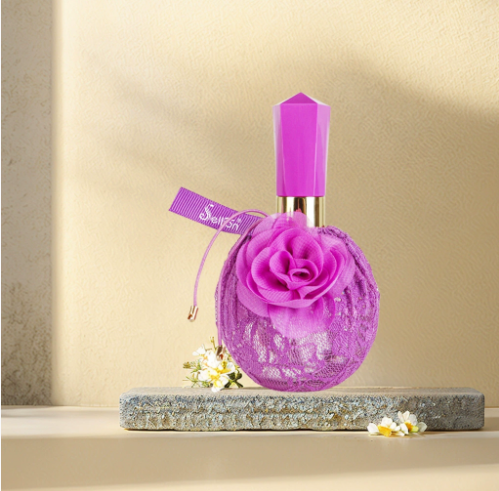 雪爾妮蘭玫瑰豔麗香水紫色蕾絲香水花果香調女士香水清新淡雅100m