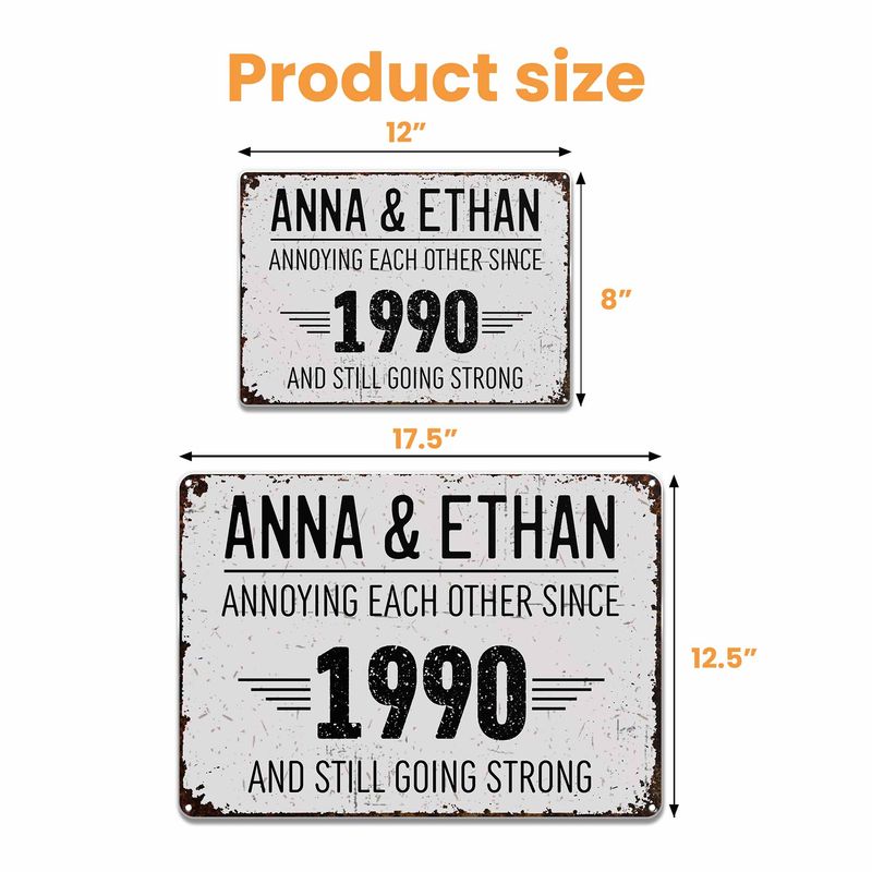 Annoying Each Other Since And Still Going Strong Rustic Sign,Personalized Metal Sign,Gift For Couples
