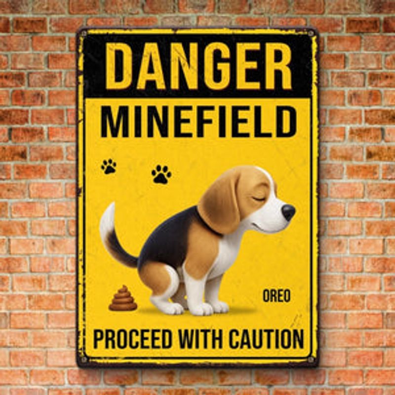 Custom Home Decor Metal Sign - Personalized Birthday Gifts For Dog Lovers, Dog Dad And Mom - Poop Zone In Progress