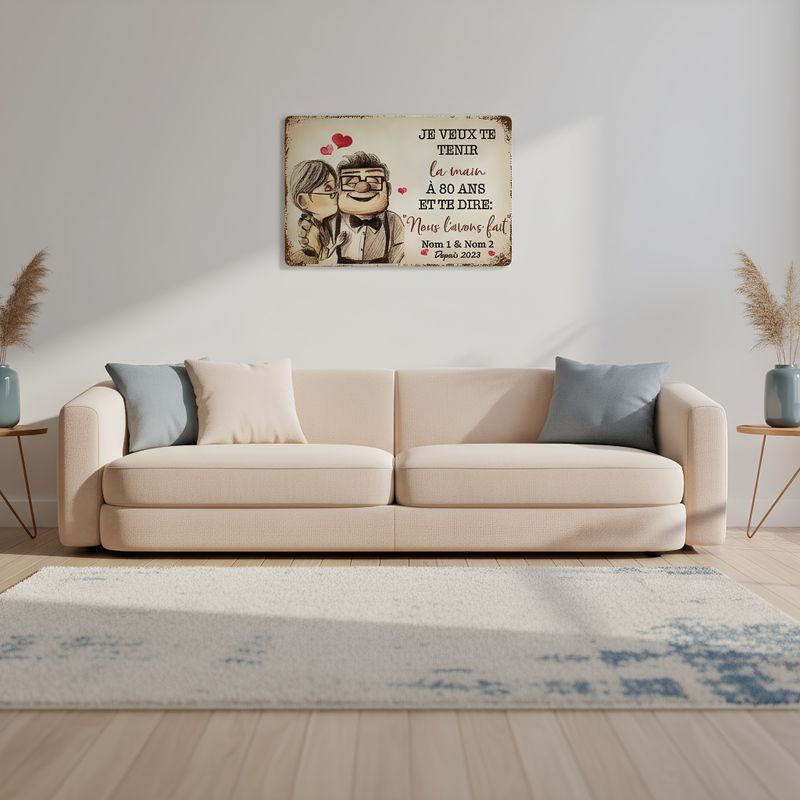 Signe métallique personnalisé——Je Veux Te Tenir La Main À 80 Ans Et Te Dire
