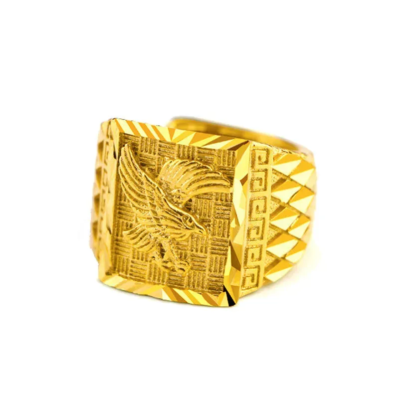Hot sale high quality hip hop punk style mens rings fashion jewelry eagle shape ring