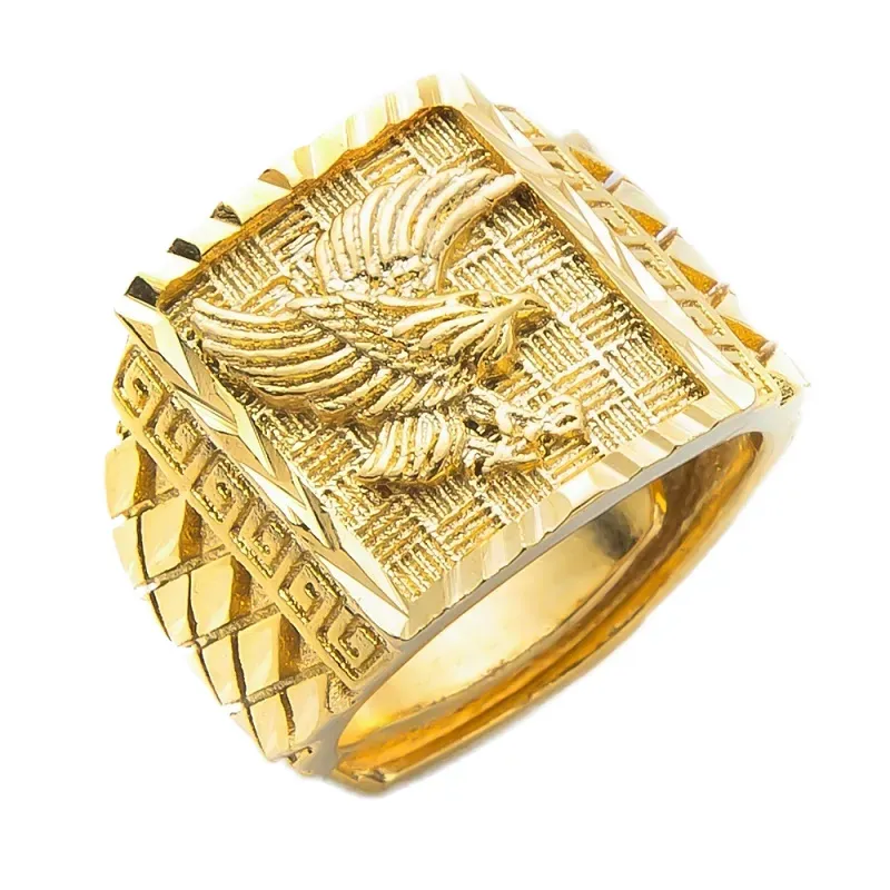 Hot sale high quality hip hop punk style mens rings fashion jewelry eagle shape ring