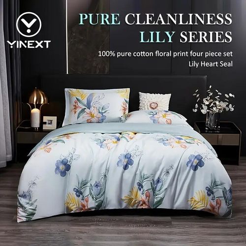 Yinext 4pcs Summer Bedding Set - 100% Cotton