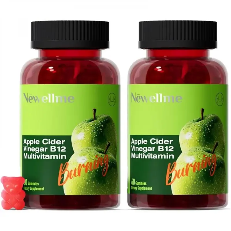 Sugar-Free Apple Cider Vinegar (ACV) Gummies with The Mother & B12, Vegan, Non-GMO, Gluten- & Gelatin-Free, 60 Gummies, Keto-Friendly,Helps Reduce Bioating, Gas And Discomfort,Supports Overall Digestive Health,Dietary Supplement Healthcare Vitamin