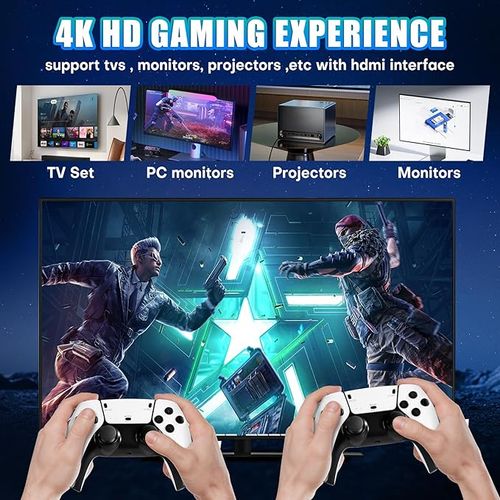 Retro Gaming Stick,Support 23 Emulators,Retro Gaming Console 64GB TF Card,Dual 2.4GHz Wireless Controllers,Game Stick 4K HDMI Plug and Play Video Games for TV