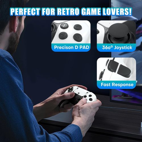 Retro Gaming Stick,Support 23 Emulators,Retro Gaming Console 64GB TF Card,Dual 2.4GHz Wireless Controllers,Game Stick 4K HDMI Plug and Play Video Games for TV