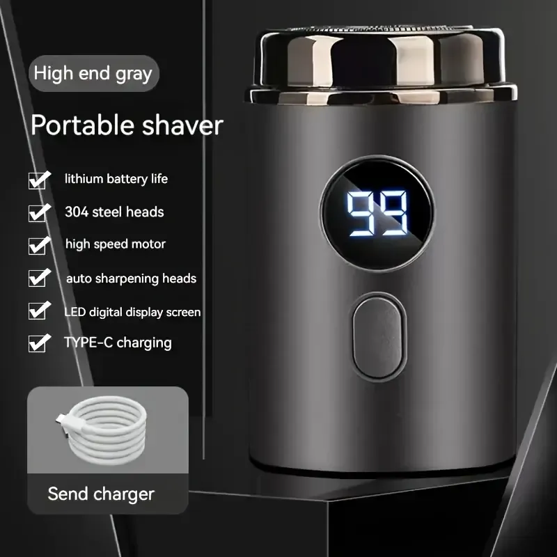 Mini Electric Shaver for Men - IPX7 Waterproof, Ultra-Thin 3D Floating Blades, Fast Type-C Charging, Cordless Portable Travel Razor, WetDry Use Summervibes