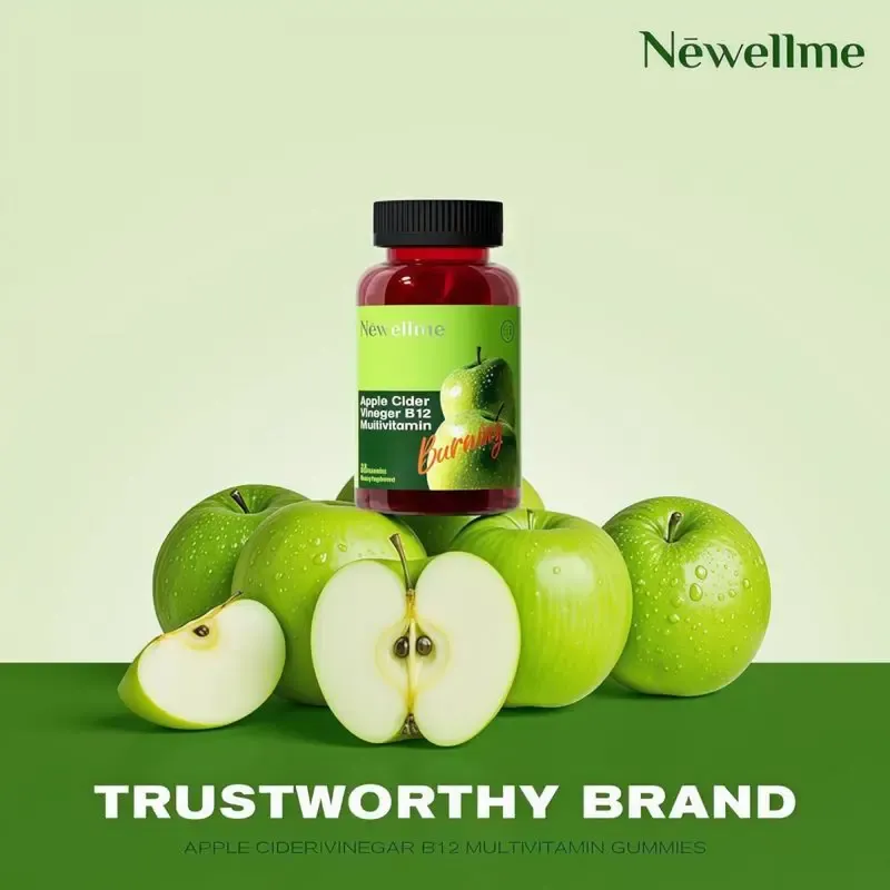 Sugar-Free Apple Cider Vinegar (ACV) Gummies with The Mother & B12, Vegan, Non-GMO, Gluten- & Gelatin-Free, 60 Gummies, Keto-Friendly,Helps Reduce Bioating, Gas And Discomfort,Supports Overall Digestive Health,Dietary Supplement Healthcare Vitamin