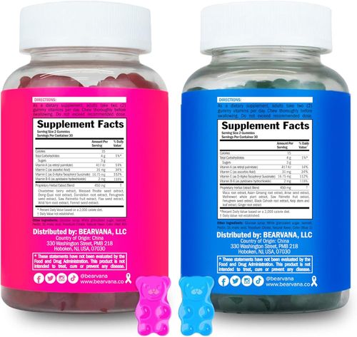 Top & Peach Support Combo Pack Multivitamin Gummies for Women | Includes Herbal Extracts & Essential Vitamins | Berry Flavor | 2-Pack (120 Gummies)