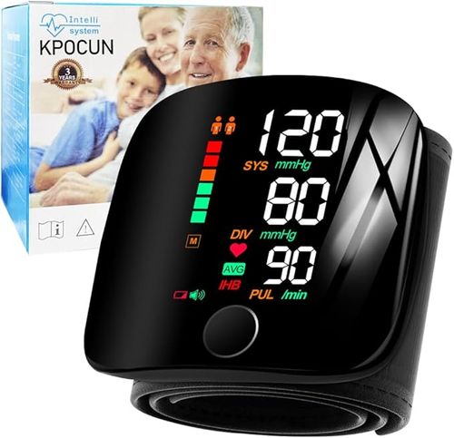 Wrist Blood Pressure Monitor Led Display, Touch Screen Wrist Blood Pressure Cuff, Reading Memory Wrist Bp Monitor with Carrying Case(Black) Health Monitoring Adjustable Healthcare Kit Portable