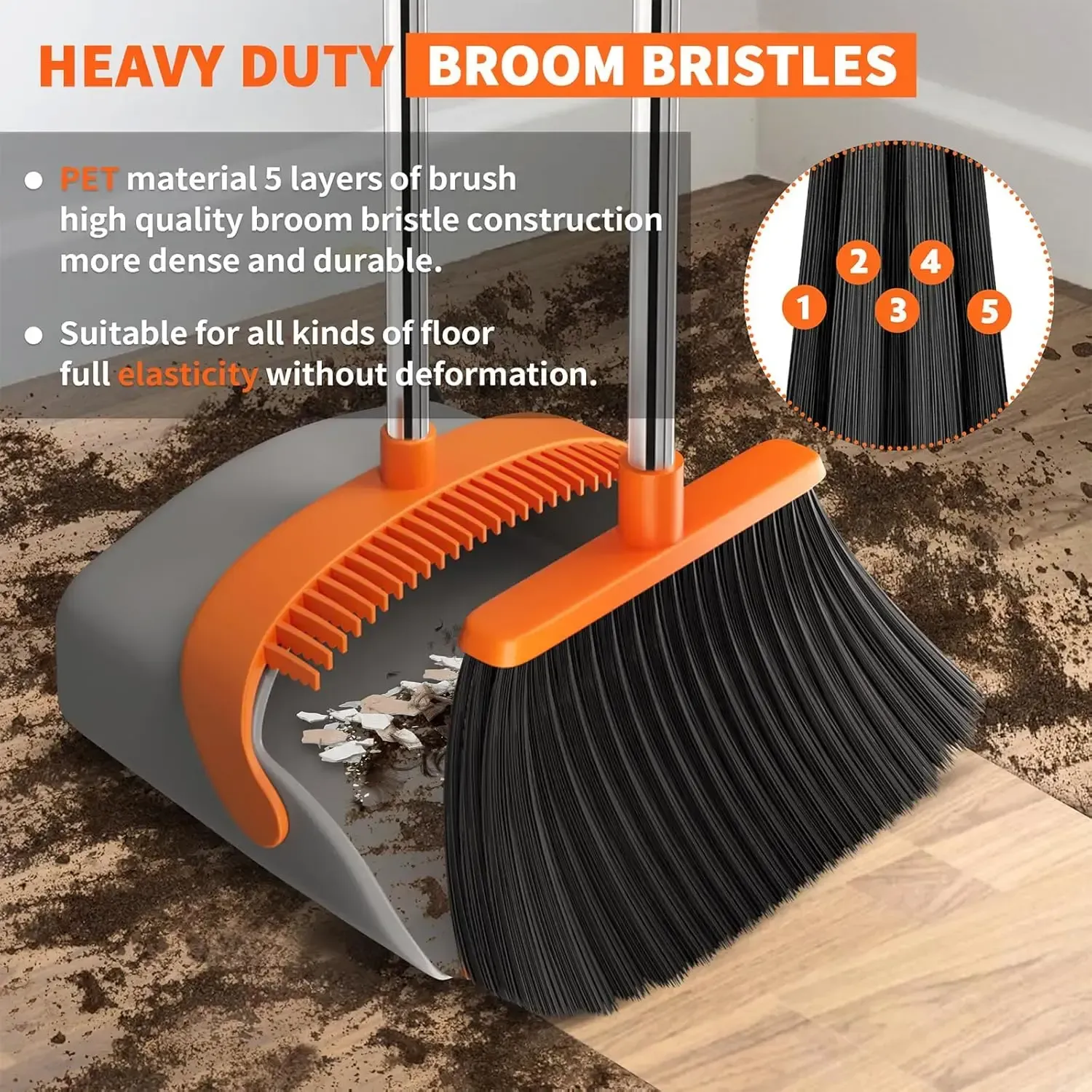 Broom with Dustpan Combo Set
