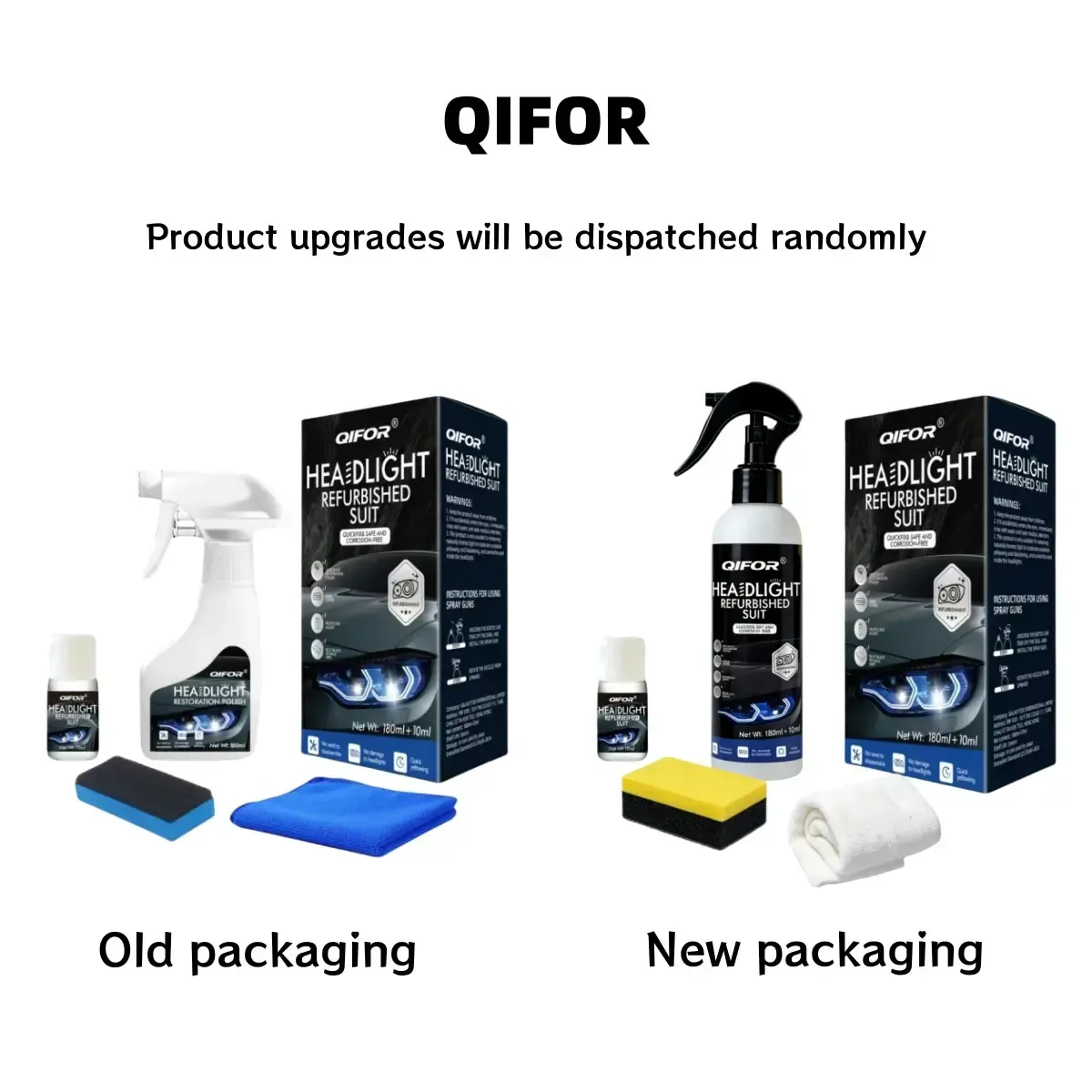 Automotive Headlight Restoration Kit, Fast Easy Headlight Cleaner for Oxidized Yellowed Foggy Car Headlamps, Refurbish Liquid Restore Clarity Brightness, Protective Crystal Coating for Vehicle Headlights