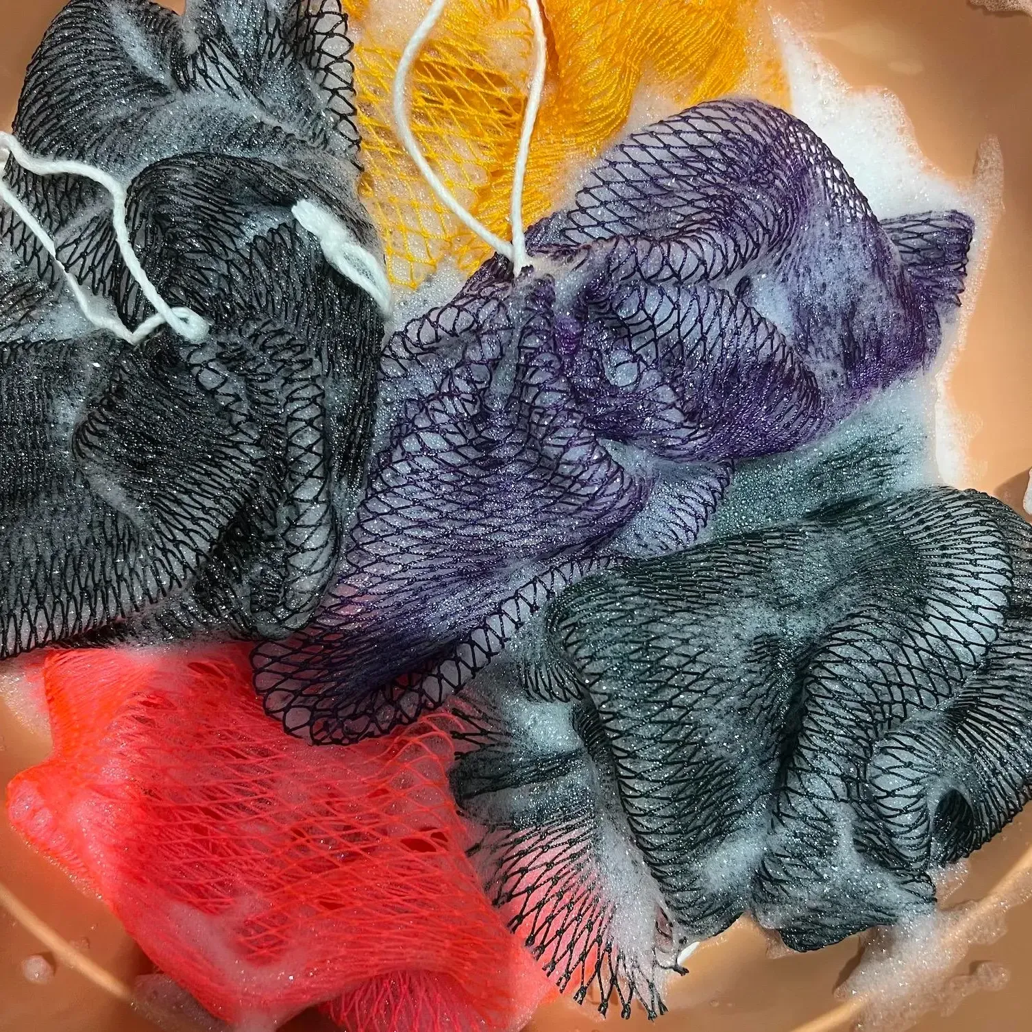 Authentic African Exfoliating Net Sponge   5 Pcs