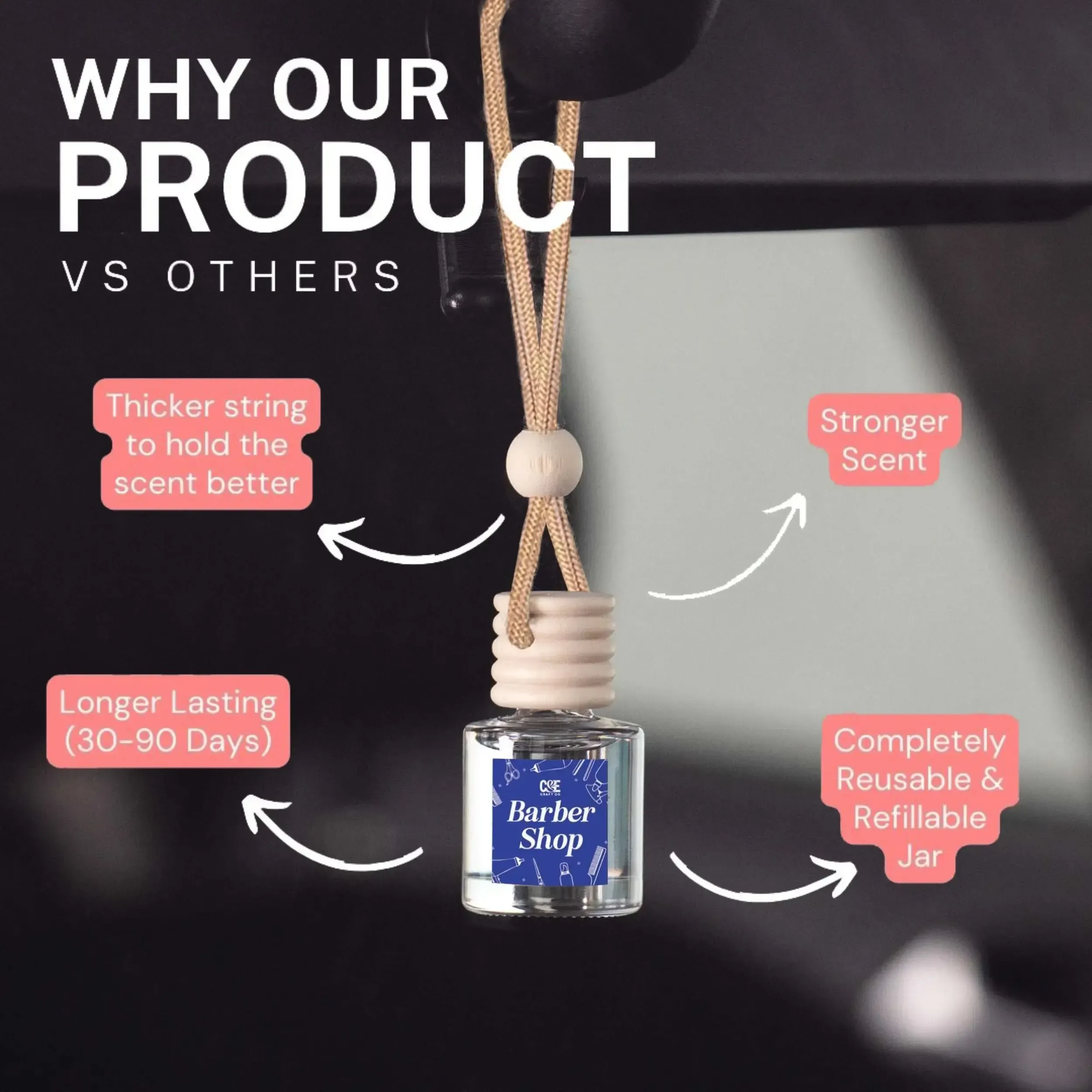 8 pack Car Air Fresheners Hanging Scent Oil ,8ML Nature Frangrance Friut Juciy Perfume Last Long Time