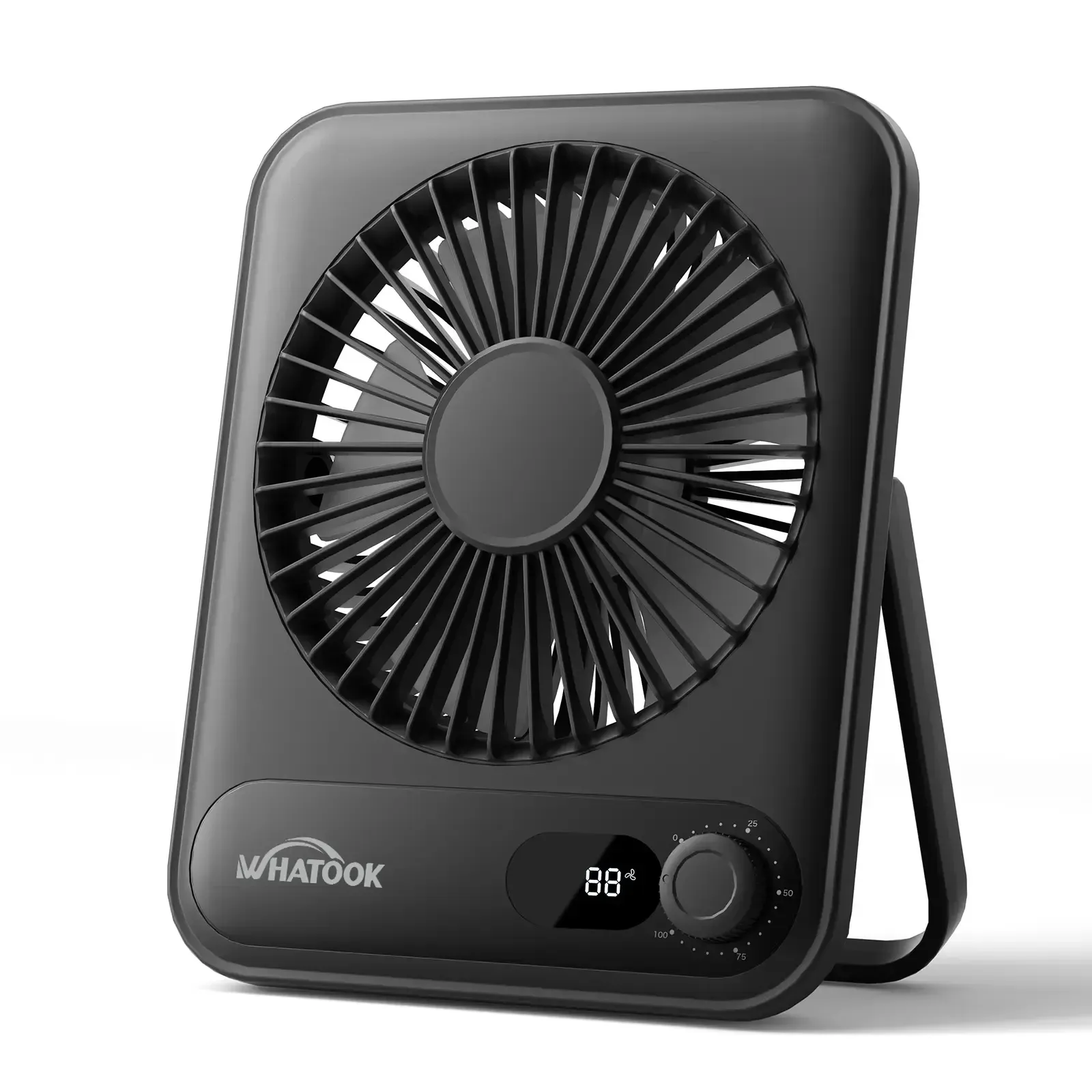 Handheld Fan - Small & Large Desktop Sizes, 2000mAh Rechargeable Rotating, Digital Display, USB Powered, Portable Cooling, Office Accessories for Camping,summerwins