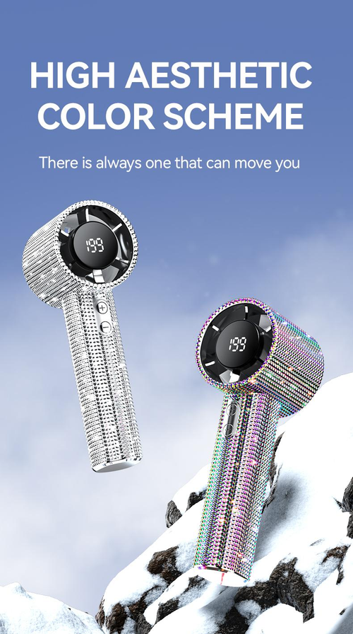 Diamond Fan Luxury Bling Portable Handheld Turbo Fan