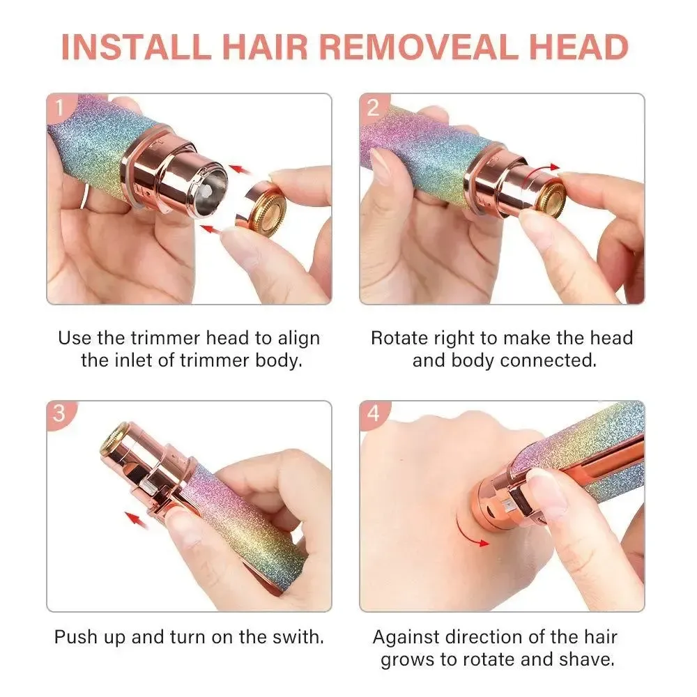 Electric Eyebrow Trimmer Set, 1 Set Portable 2-in-1 Facial