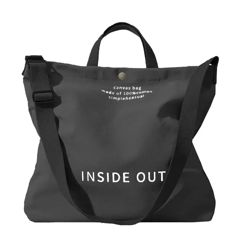 man and women's Canvas Tote Bag - Large Cotton Crossbody City Bag with Adjustable Strap, Multiple Pockets, Organizational Functionality