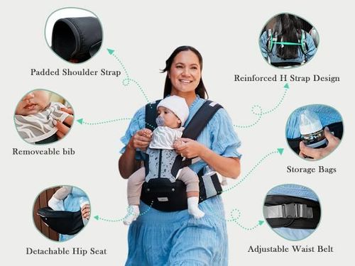 Baby Carrier, Safety-Certified 6-in-1 Baby Carrier Newborn to Toddler