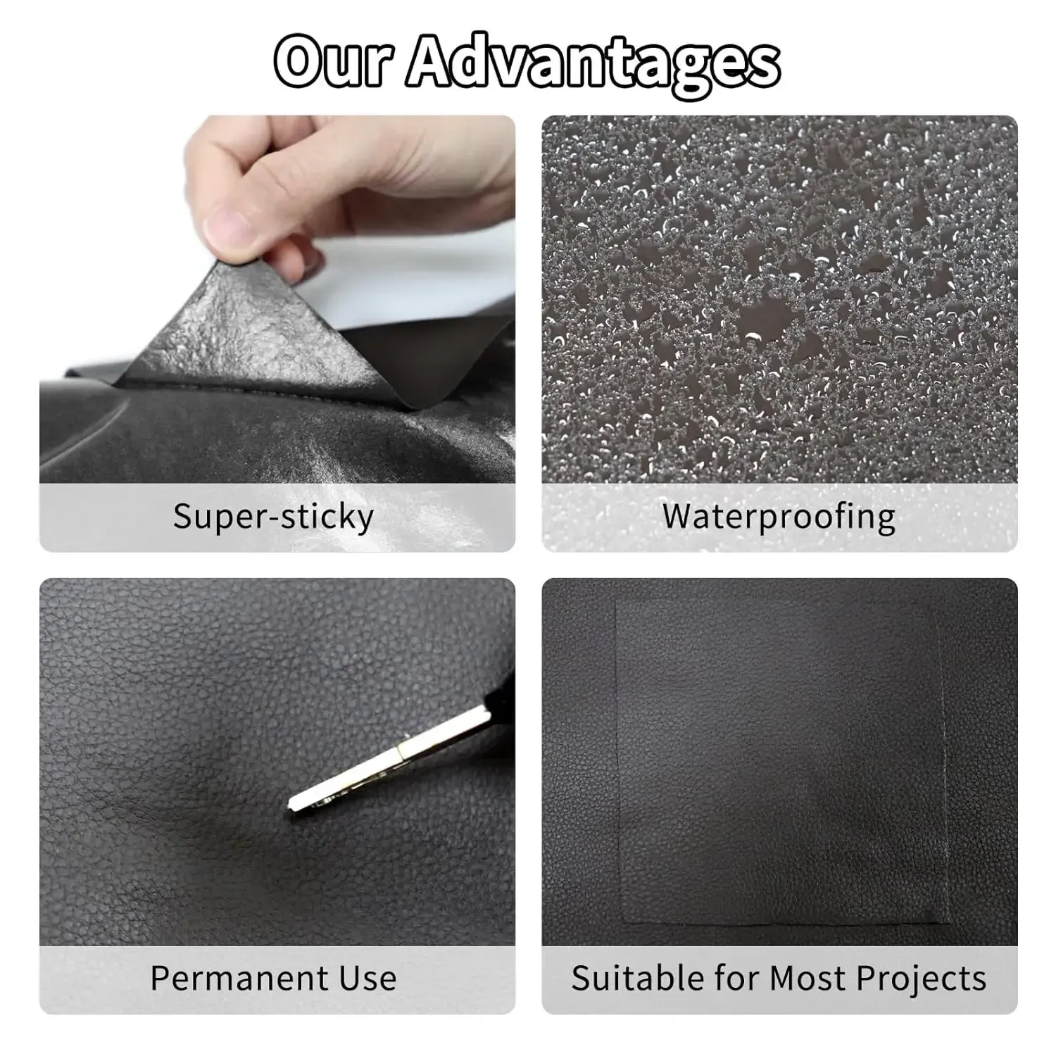 20*54 Inch Self-Adhesive Leather Sticker Patch Cuttable Sofa Repair,PVC Leatherette Waterproof