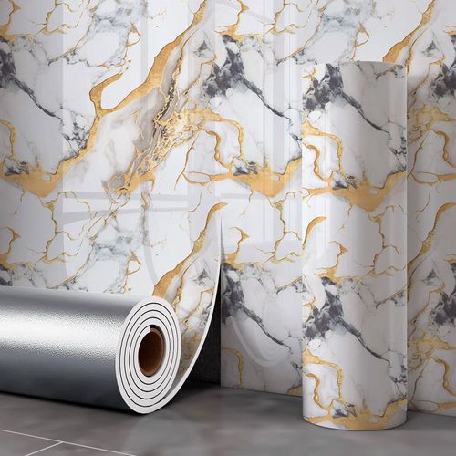 Tearable Waterproof Self-Adhesive Vinyl Wallpaper Film for Kitchen & Bathroom Countertops Easy to Clean Durable Heat-Resistant