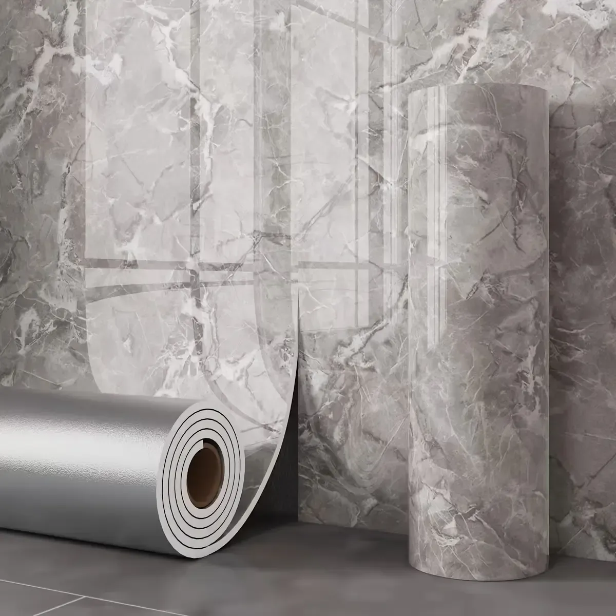 Tearable Waterproof Self-Adhesive Vinyl Wallpaper Film for Kitchen & Bathroom Countertops Easy to Clean Durable Heat-Resistant