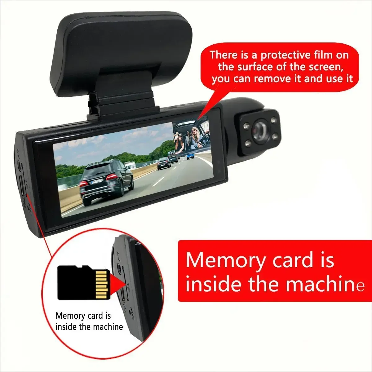 WHATOOK 1080P Ultra HD Dash Cam（Not wireless) , Front Car Camera with Night Vision, 32GB Recording, Auto Accessories（Not wireless) , Car Camera Accessories, Dashcam, Cars