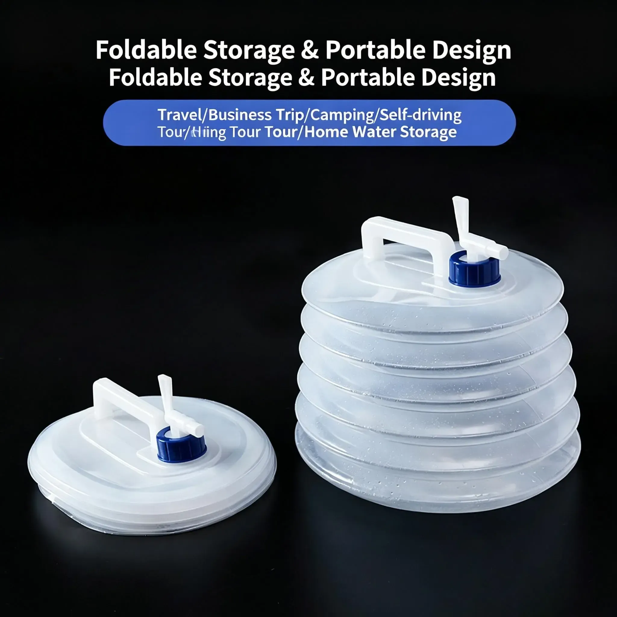 15L Foldable bucket - Family need it and can be used anywhere. Capacity portable water bottle with handle。