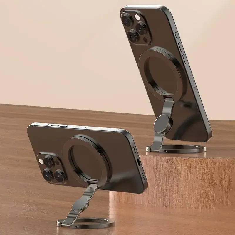 Magnetic Phone Stand & Fidget Spinner Combo, Dual Magnetic Ring Stand, Fidget Toys Adults, Foldable, 360° Rotation, Phone Holder Car, Desk Phone Stand, MagSafe Compatible, Stress Relief Accessory for Home-Office-Travel-Gym