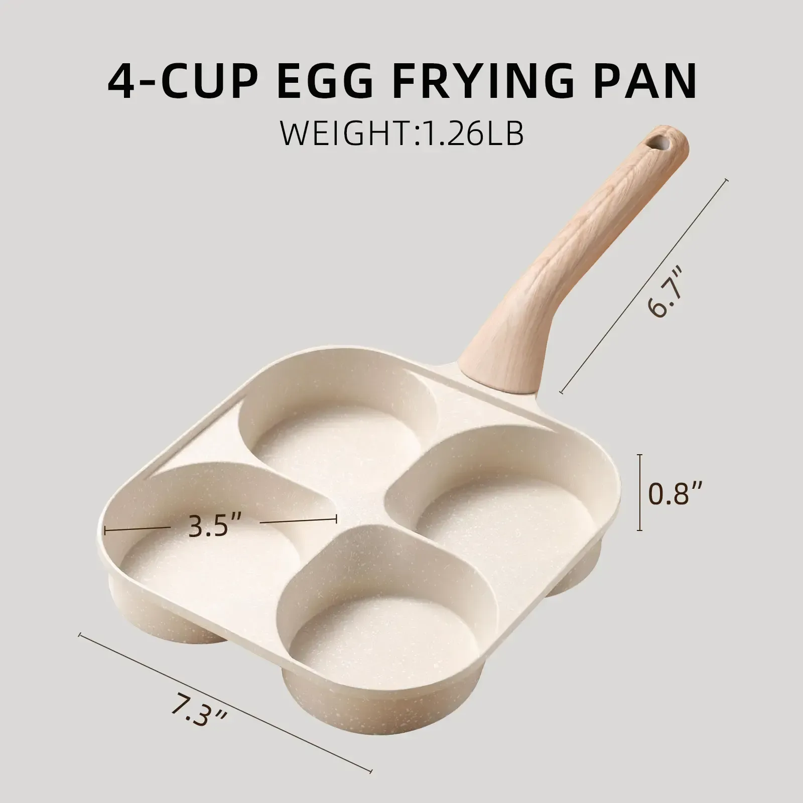 4 Hole Non-stick Hole Design Egg Frying Pan,  Kitchen Gadgets for Gas and Induction Cooktops gas stove tiktokshopspringgl
