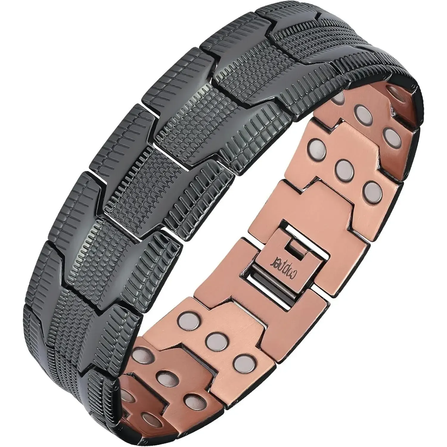 Trendy Men's Adjustable Copper Bracelet –  Copper with 3500 Gauss Magnets, Perfect Father's Day Gift & Daily Wear, Wearable