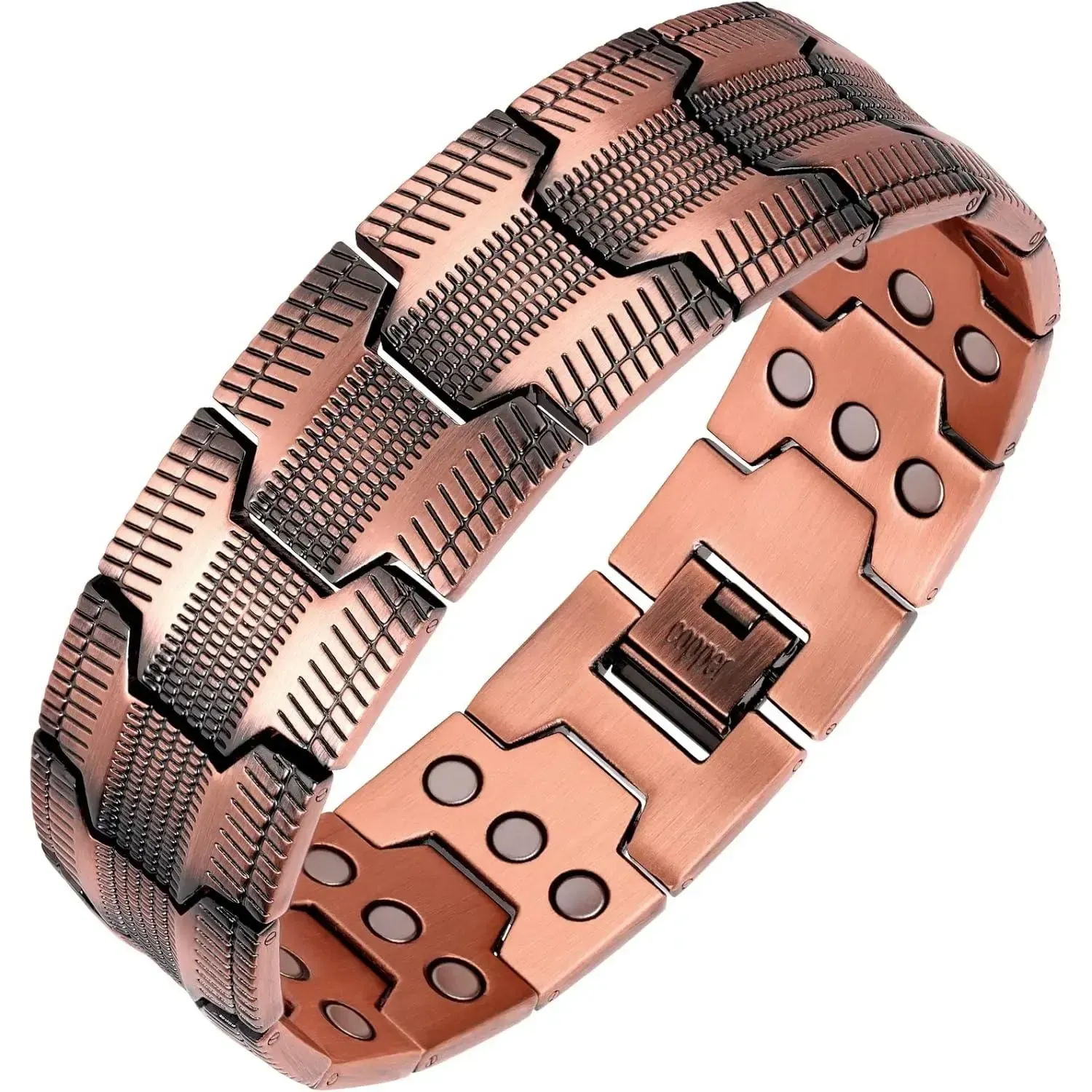 Trendy Men's Adjustable Copper Bracelet –  Copper with 3500 Gauss Magnets, Perfect Father's Day Gift & Daily Wear, Wearable