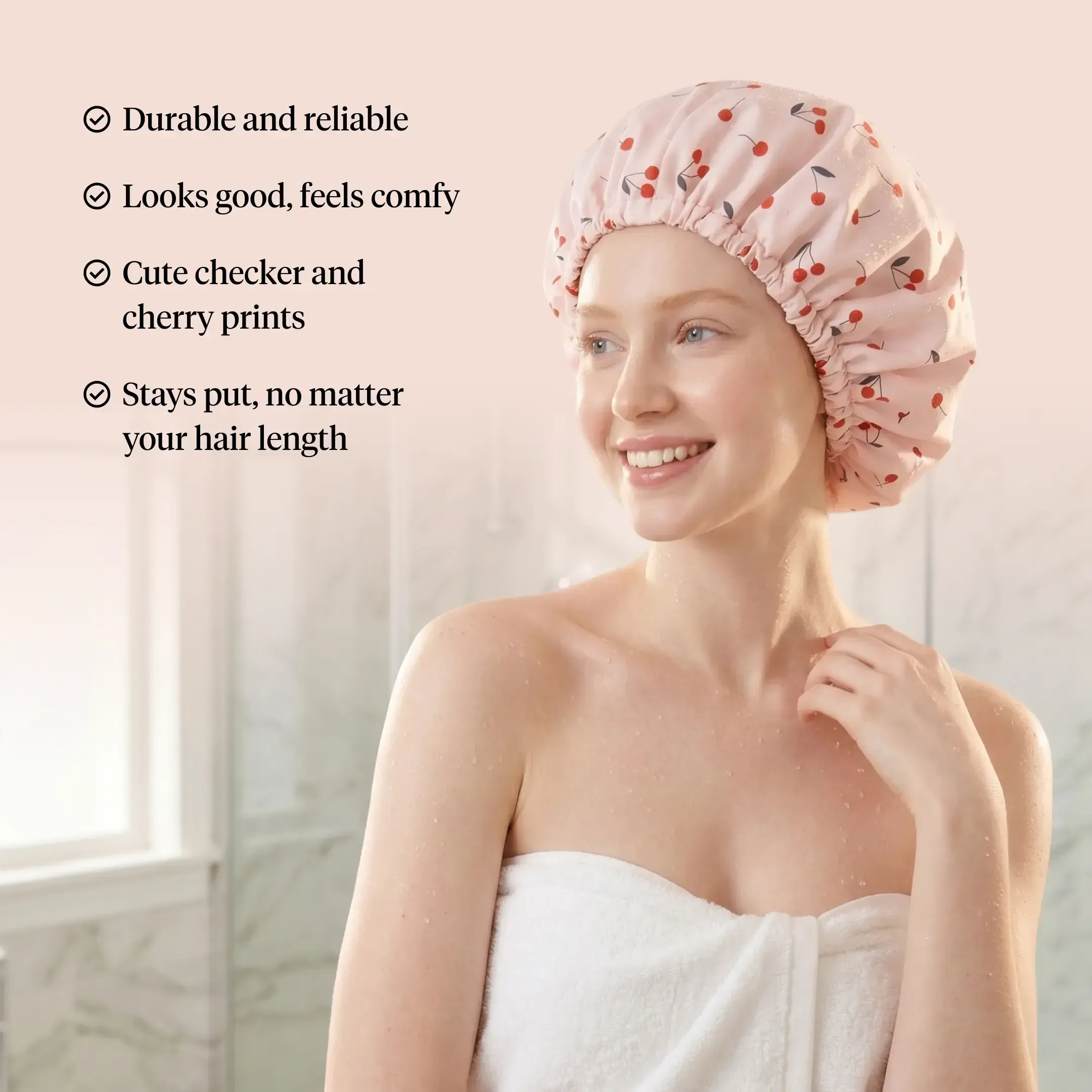 You Need It ! All Lengths Adjustable Satin Shower Cap - Reusable Waterproof Cap for Long & Short Hair - Blowout, Silk Press & Braids Protection