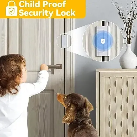 The family urgently needs it! Two-piece household security door lock, with a load capacity of 800 pounds, suitable for inward swinging doors, equipped with 8 screws for reinforcing the lock mechanism to prevent unauthorized entry.