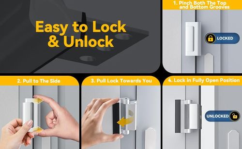 The family urgently needs it! Two-piece household security door lock, with a load capacity of 800 pounds, suitable for inward swinging doors, equipped with 8 screws for reinforcing the lock mechanism to prevent unauthorized entry.