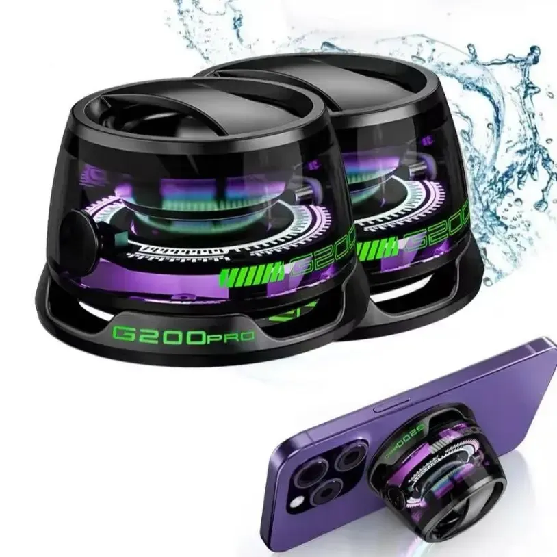 G200 Magnetic Bluetooth Speaker with RGB Light, 40mm Drivers, Bluetooth 5.3,Portable for Travel & C amping Adjustable Sound Volume