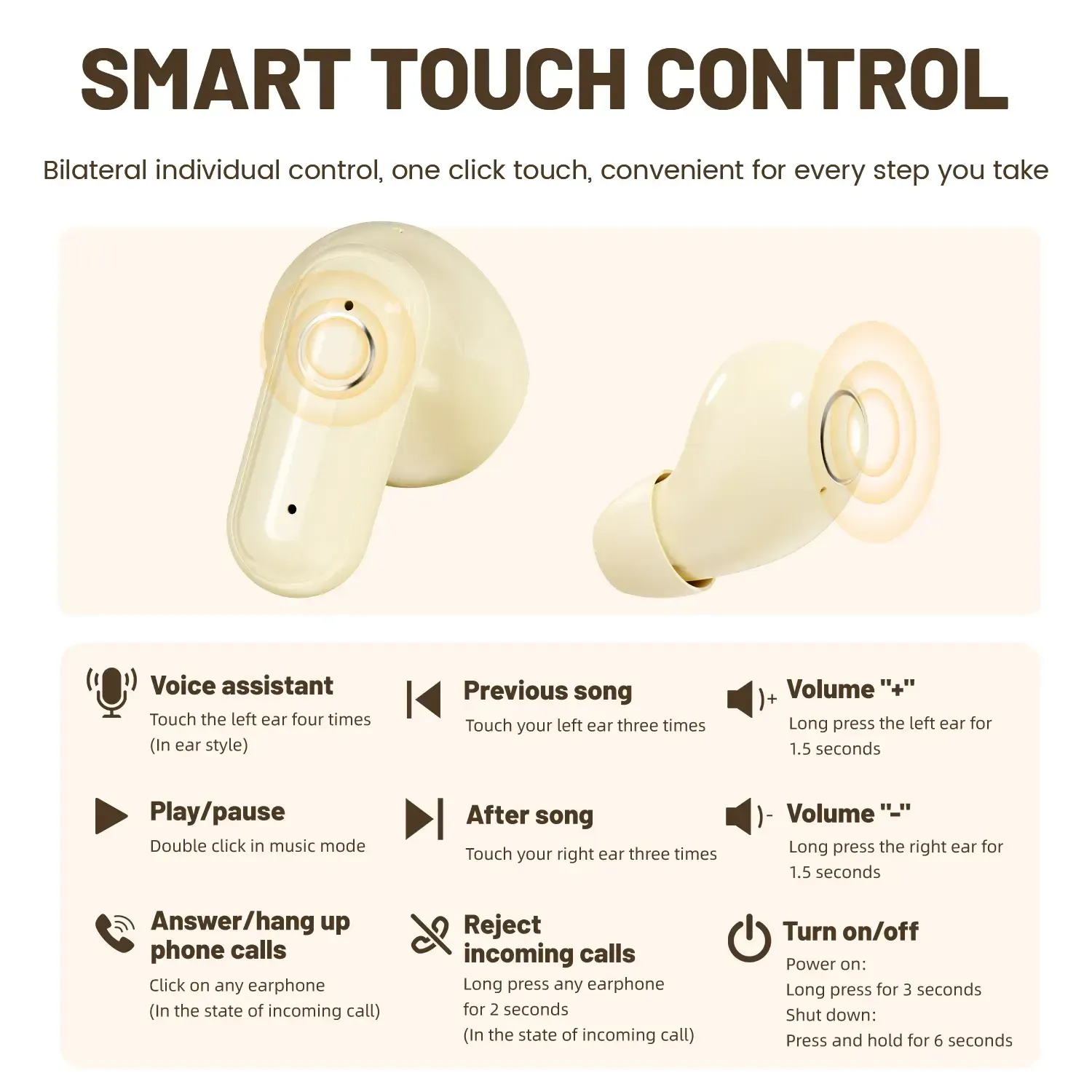 MSHUKCOE Wireless Headphones In-ear Design Noise Cancelling True Wireless Earbuds with Digital Display Bluetooth 5.4 Gaming Headset for Running Exercising Lightweight Fitness Earphones