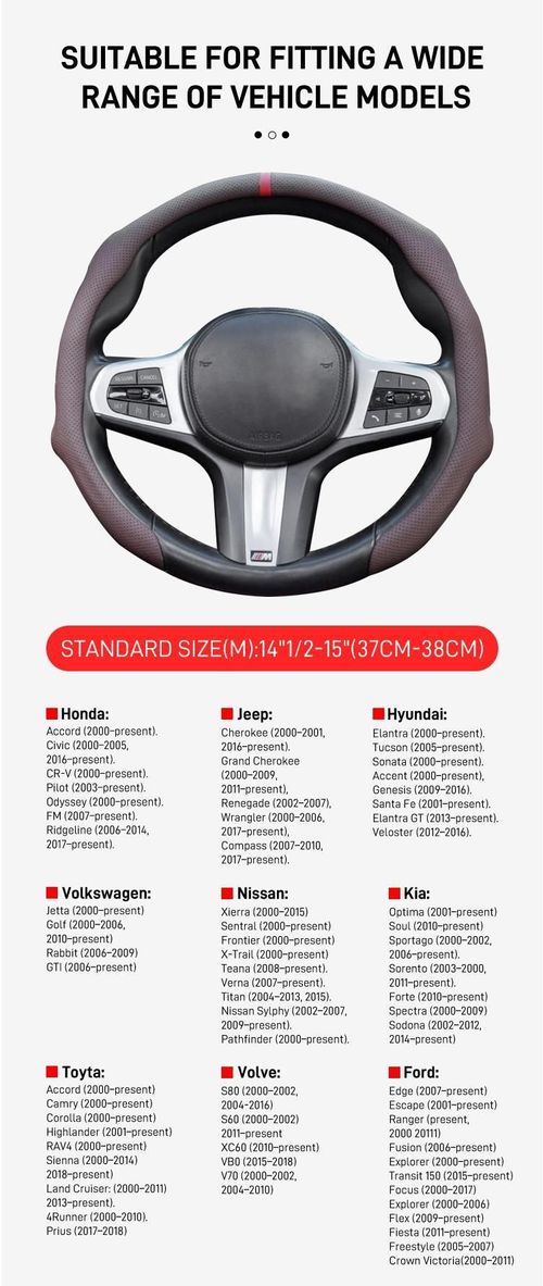 SUPEREVER Napa Nappa Leather 15Inch 5D Premium Steering Wheel Cover Ultra-Thin Breathable Anti-Slip Sweat-Resistant Easy Install Universal Fit Enhance Driving Safety Comfort Must-Have Car Essential White