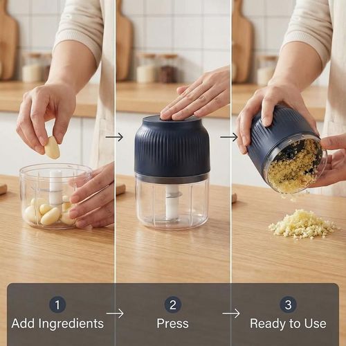 Electric Garlic Chopper: Your Versatile Kitchen Companion ·6 sharp blades