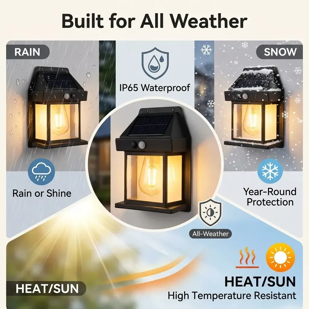 4 Pack Solar Outdoor Wall Lights with Motion Sensor, Waterproof IP65 Garden Security Lighting, 3 Modes Auto Dusk to Dawn, Wireless Decorative Lamp for Patio, Villa, Pathway