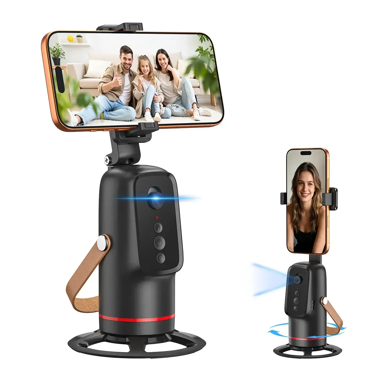 Auto Face Tracking Tripod, with Gesture Control Functon ,360° Rotation Face Body Phone Camera Mount Smart Shooting Phone Tracking Holder for Live Vlog Streaming Video, Accessories Selfie 360 Rotating Phone Stand